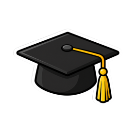 Graduation cap sticker